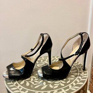 Stella McCartney Black Leather T-Strap Pumps